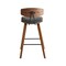 Armen Living Fox 25.5" Counter Height Gray Faux Leather and Walnut Wood Mid-Century Modern Bar Stool LCFOBAWAGR26 - alternate 2
